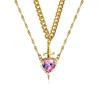 2pcs Fashion Creative Love Sword Heart Shape Pendant Necklace Couples Women and Men Party Jewelry Couple Gift Accessories