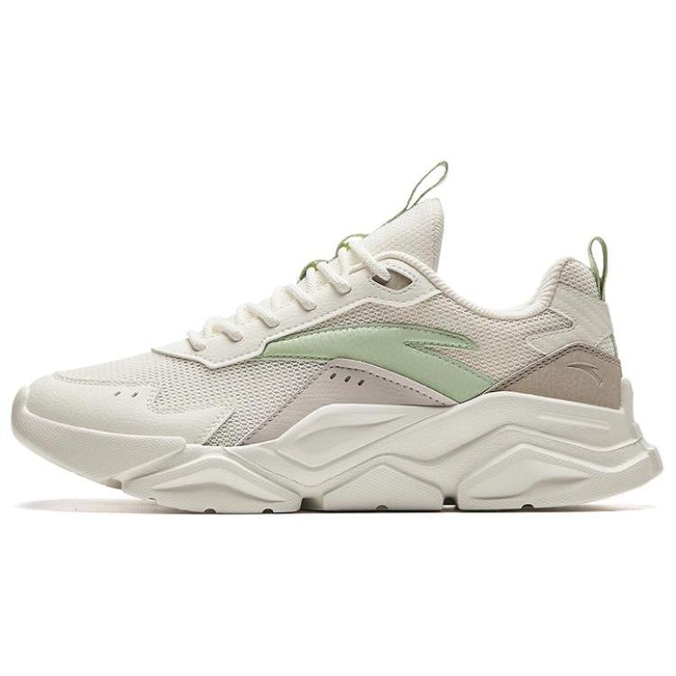 New Anta Life Collection Shock Absorbers Slip Resistant Low Top Casual Shoes Women's White Gray Green 922428809-3