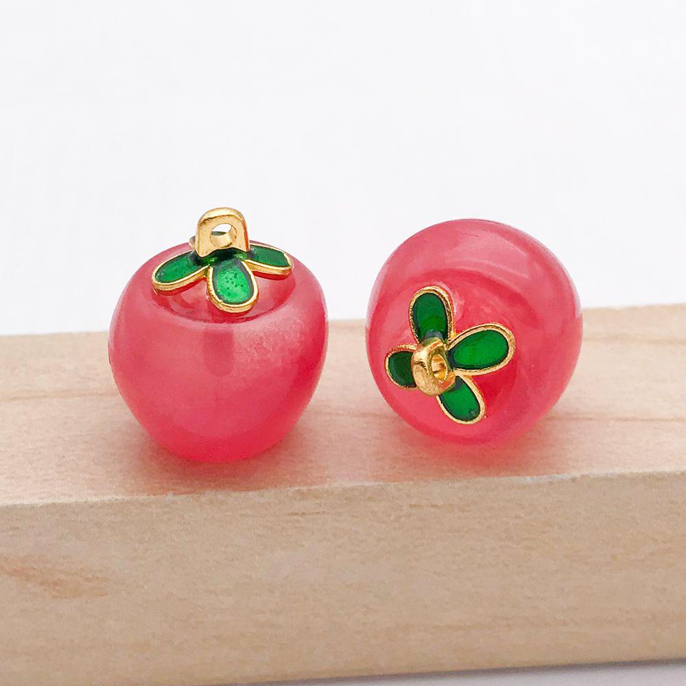 Set of 12 Colorful 3D Glass Apple Charms for DIY Bracelets & Necklaces