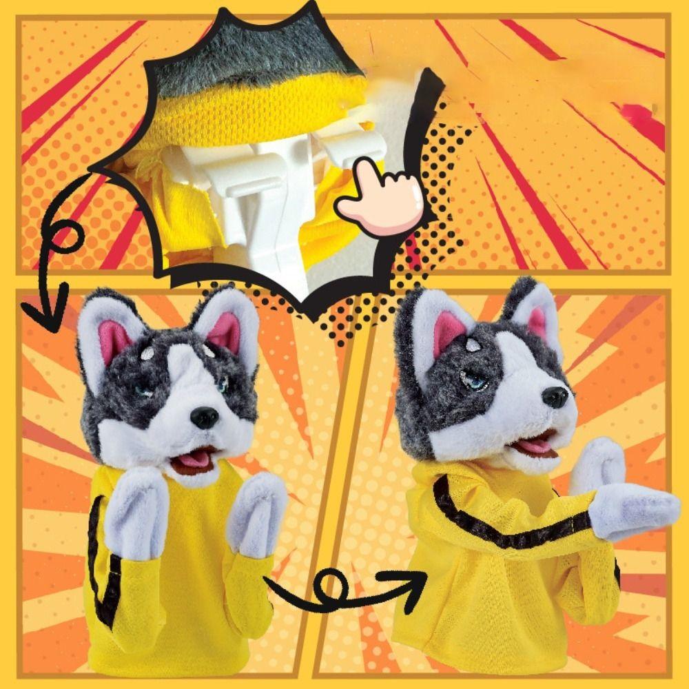 1/2Pcs Funny with Sound Boxing Dog Battle Tricky Gifts Husky Vocal Hand Puppet