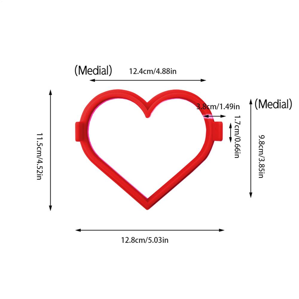 

Egg Ring Mold Heart Pancake Ring Heart Mold Silicone Non-stick Griddle Cake Mould Shapers Makes Perfect Shaped Egg червоний