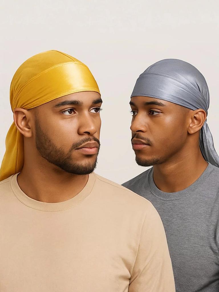 Unisex Silky Long Tail Durag Pirate Hat Turban Fashion Headwraps Cap Bandana Women Men Headwear Caps Hijab Hair Accessories