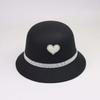 Pearl love retro British style high-end top hat dome fashion retro felt hat basin hat