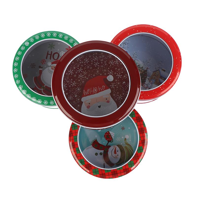 Christmas Tinplate Candy Box Santa Claus Tin Reusable Chocolate Storage Case For Gift Storage Home Cookie Packaging Box