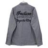 Indian Motorcycle Grey Cotton IM27052 Pinstripe Embroidered Shirt Tops L Gray stripesUsed