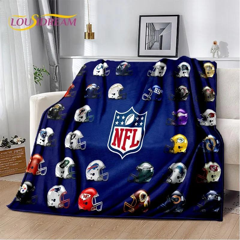 3D American Football Rugby Team Soft Flannel Blanket for Beds Bedroom Sofa Picnic,Throw Blanket for Cover Outdoors Leisure Gift
