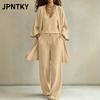 JPNTKY Women's Fashion Casual Long Sleeve V Neck Pants Suits