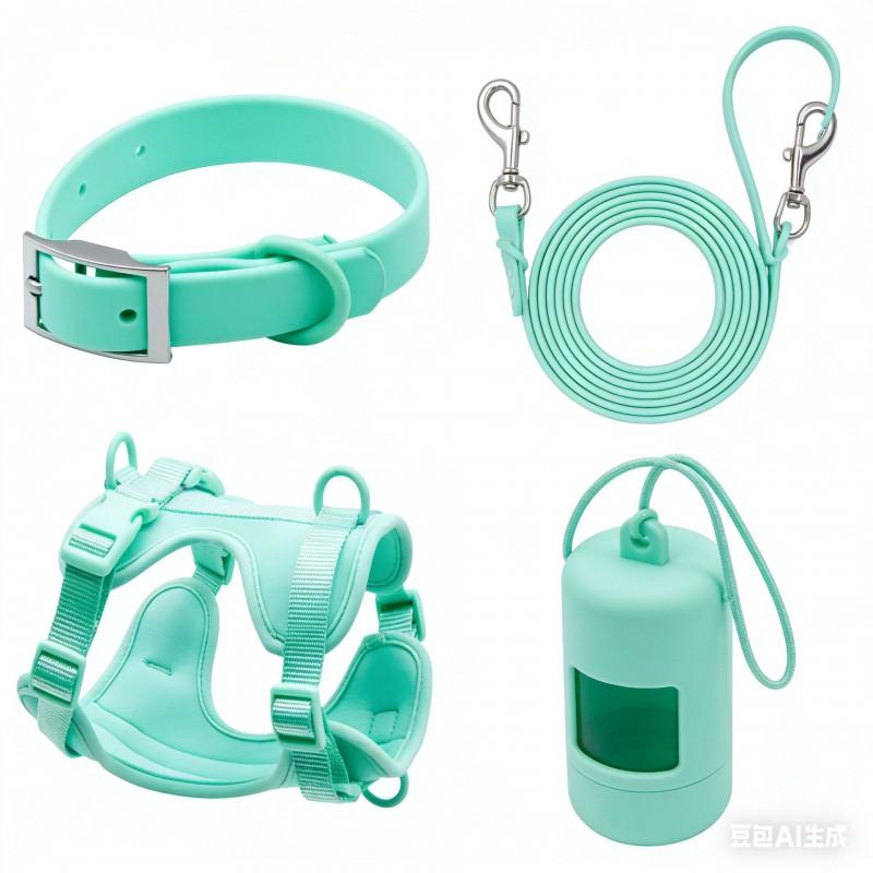 Dog Harness Set PVC Waterproof Chew Proof Small Dogs Leash Collar