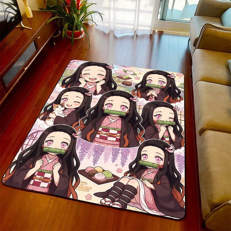 Nezuko Floor Mat Rug Carpet Non Slip Soft Area Rug Bedroom Living Room Home Decoration -QJY