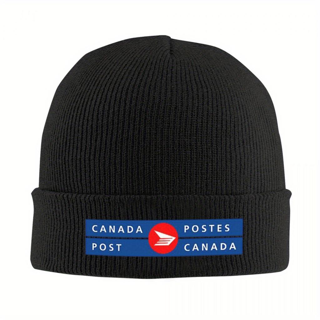 Canada Post Logo Billingual Warm Knitted Cap Hip Hop Bonnet Hat Autumn Winter Outdoor Beanies Hats for Unisex Adult