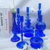 European Style Light Luxury Frosted Glass Table Lamp Style Candlestick Home Decoration Hand Blown Glass Candle Holder