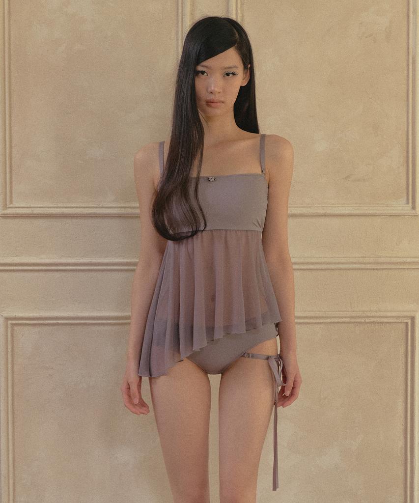 VINAJ Over Long Ribbon Low Bikini Panties (Mauve Gray)