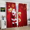 2pcs - Santa Print Curtains - Polyester Material - Suitable for Bedroom, Living Room, Study, Private Space
