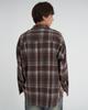 TENER Tnr Oversized Cotton Check Shirt Brown
