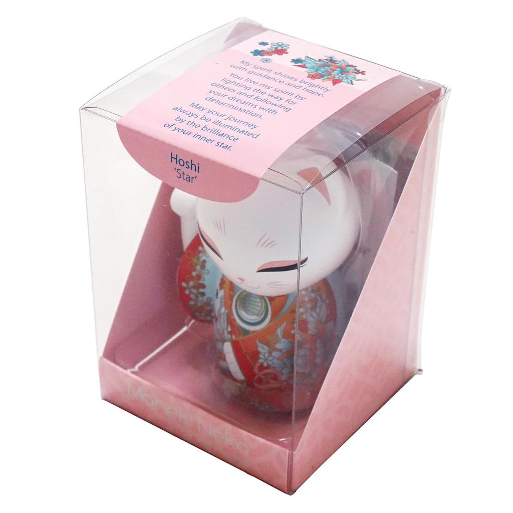 Kimmidoll Maneki Neko Hoshi Doll, 9cm Tall, MNFL007