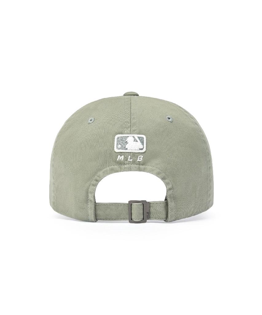 Emelbi Vintage Washed Curve Logo Unstructured Ball Cap Ny (Mg.Khaki)