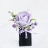 6pcs White Pink Corsage and Boutonniere Set Artificial Rose Wristlet Suit Flower for Men Wedding Party Prom Decoration