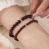 Unisex Modern Garnet Bead Bracelet - Simple & Stylish