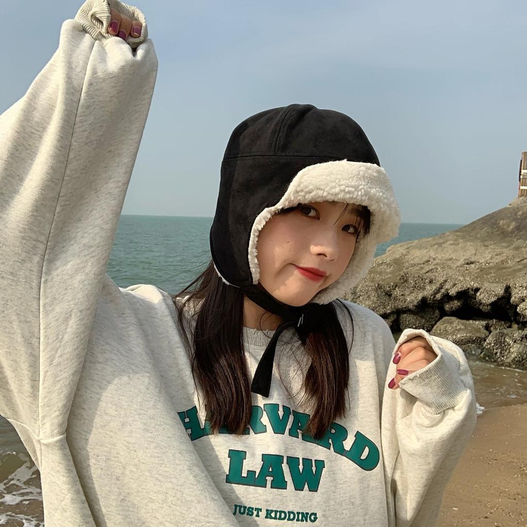 Lei Feng Hat Women's Winter Korean Version Cute Thickened Warm Cycling Hat Ski Plus Velvet Windproof Ear Protection Cold Hat Couple