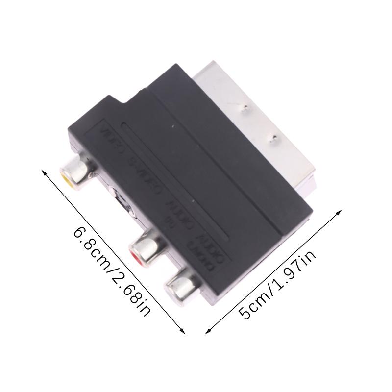 21Pin Scart Adaptor Av Block To Rca Phono Composite S-Video With In/Out Switch Scart Adaptor Av Block