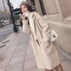Faux Mink Cashmere  Popular Plaid Coat Winter Women's New Korean Version of The Coat Long Lapel Woolen Coat