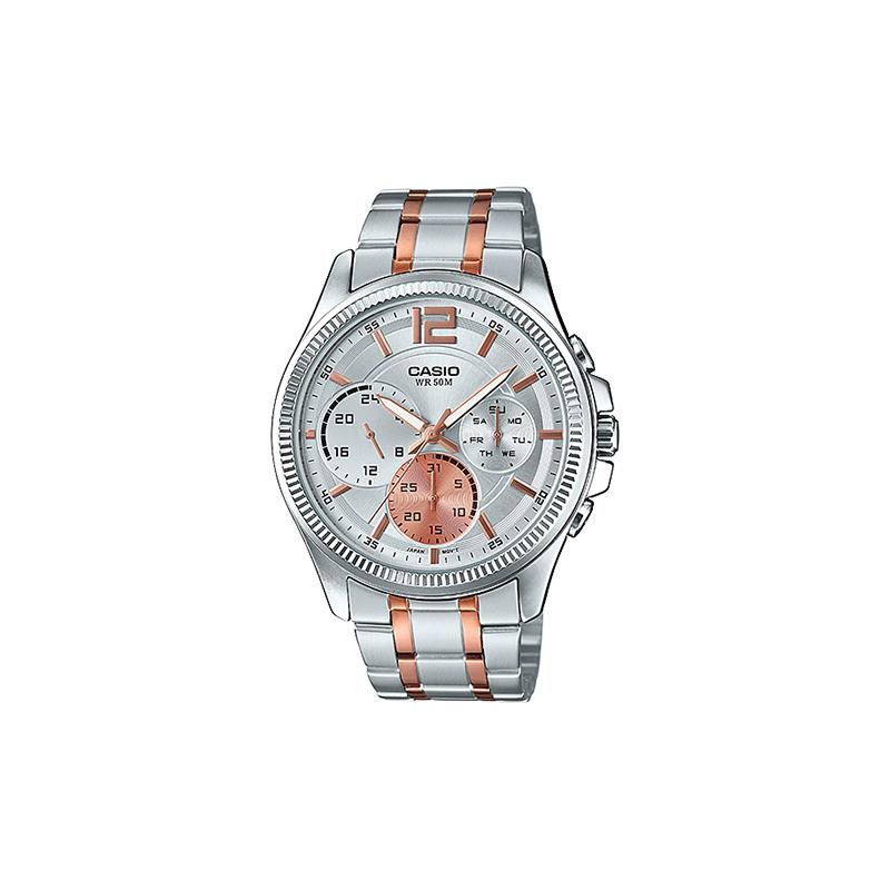 

Casio STANDARD Series Simple Casual Fashion Business Retro Versatile Classic Three Eyes Six Pins Waterproof Quartz Movement Japanese MTP-E305RG-7AVDF срібний
