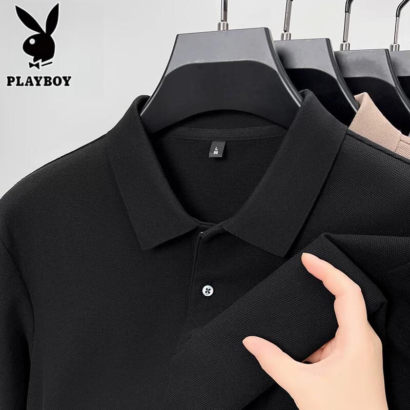 PLAYBOY Men's Long Sleeve Polo Shirt
