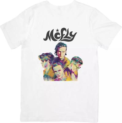 Camiseta de Algodón de Calidad McFly Music Unisex para Hombre y Mujer Blanca.