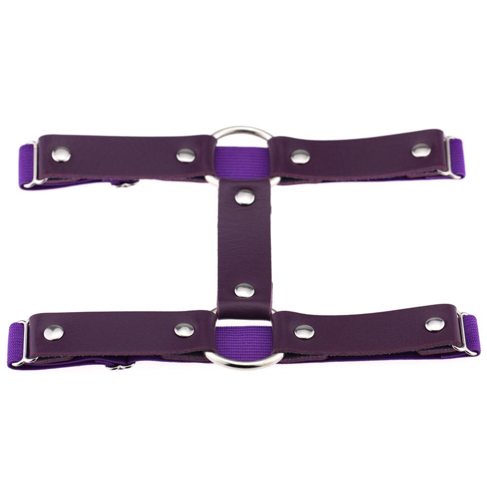 Sexy Leg Garter Wraps for Raves Goth Leg Chain Adjustable Elastice 2 Rows Punk Harness Jewelry  Gothic  Accessories