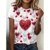 Summer Leopard Heart 3D Print T-Shirts Fashion Women's Round Neck Short Sleeve T Shirt Tees Harajuku Tops Female Clothing