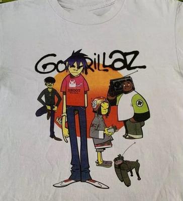 VTG GORILLAZ Band Album Music Heavy Cotton White T Shirt S-5XL BT689 Unisex T-Shirt
