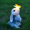 Solar Rabbit Light Rabbits Sculptures Light Waterproof Cute Rabbit Figurine Resin Cartoon for Outdoor Garden Decor