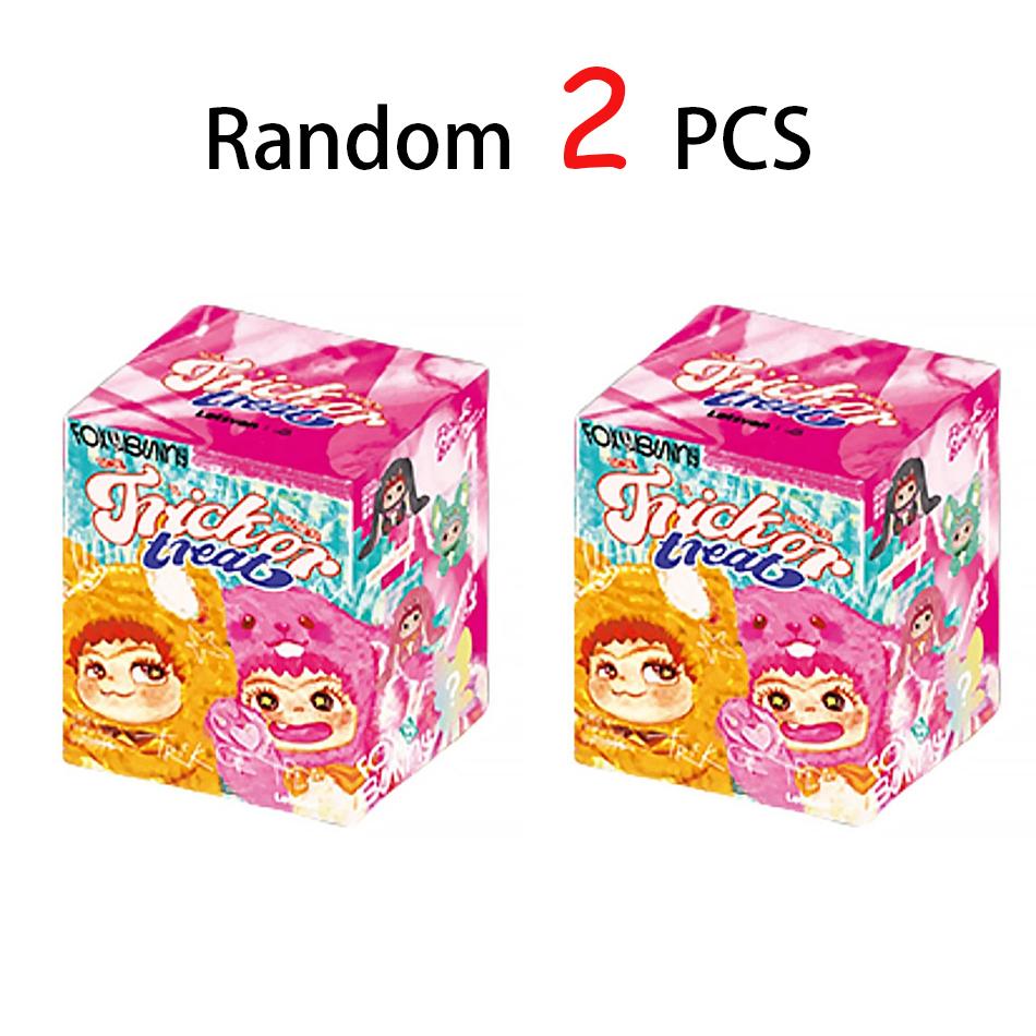 Wakuku FoxandBunny Trickor Treat Blind Box Cute Action Figure Mystery Box Fox Bunny Anime Doll Keychain Kid Suprise Christmas High Quality Toys