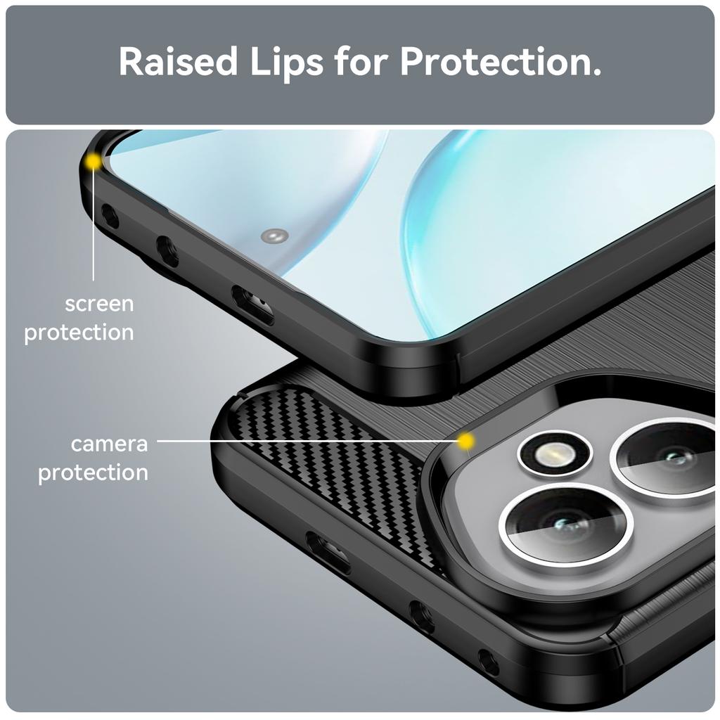 For Honor 400 5G (Global) Case Protective Phone Cover Carbon Fiber Texture Brushed