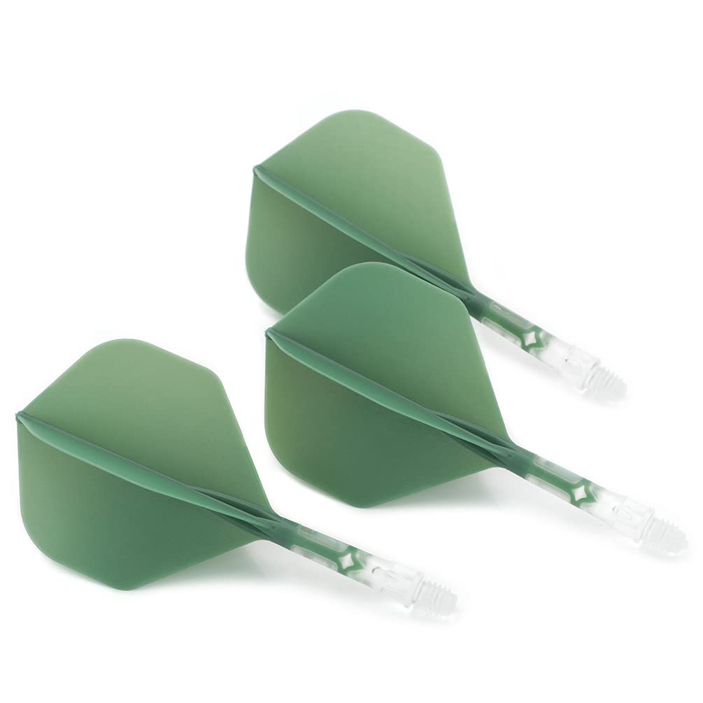Cuesoul ROST T19 Shaft Integrated Big Standard Dark Green Clear Small Size Two-Tone Dual-Material Flights, Shape, 3-Club Set, Flights, Shaft,