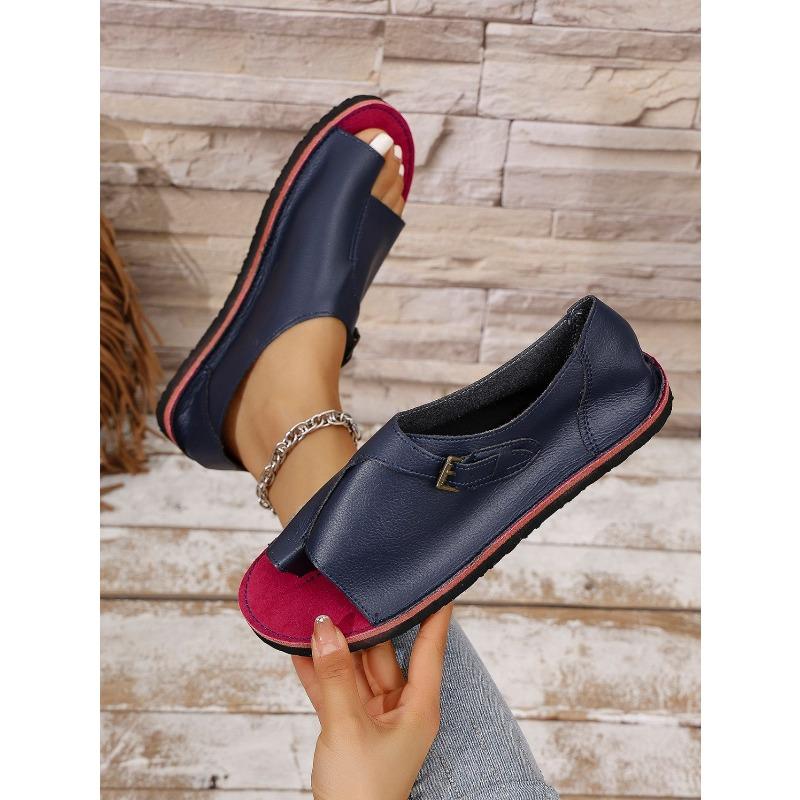 Women's New Plus Size Flat Ankle-Wrap Sandals Buckle Casual Style