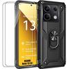 Case - E.F.Connection - for Xiaomi Redmi Note 13 5G - Black - Shockproof - Scratch-resistant - with 2 Glasses
