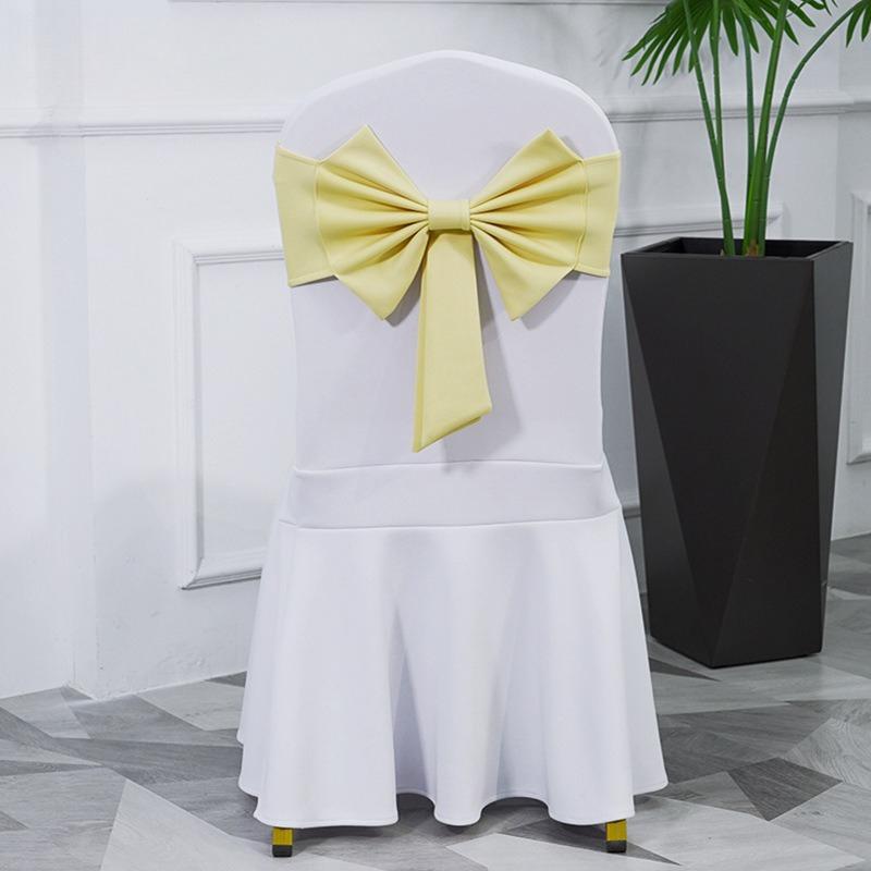 10PCS Thicken Spandex Chair Cover Band Ribbons Chair Tie Backs for Party Banquet Decor Wedding Decoration Knot Chair Bow Sashes