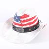 American Flag Cowboy Hat Popular Men's and Women's Sunshade Top Hat Independence Day Party Western Style Fashion Straw Hat