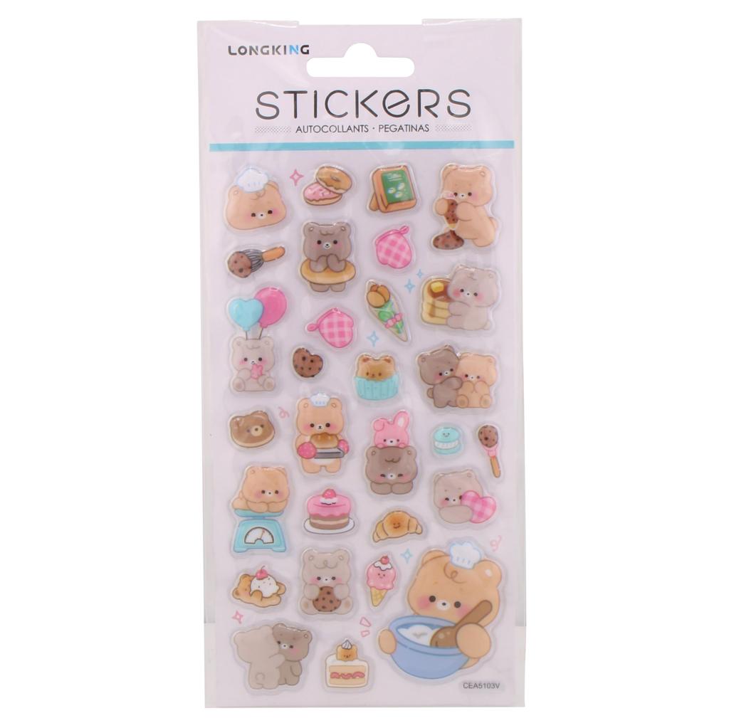 Puffy Stickers Cooking Bear