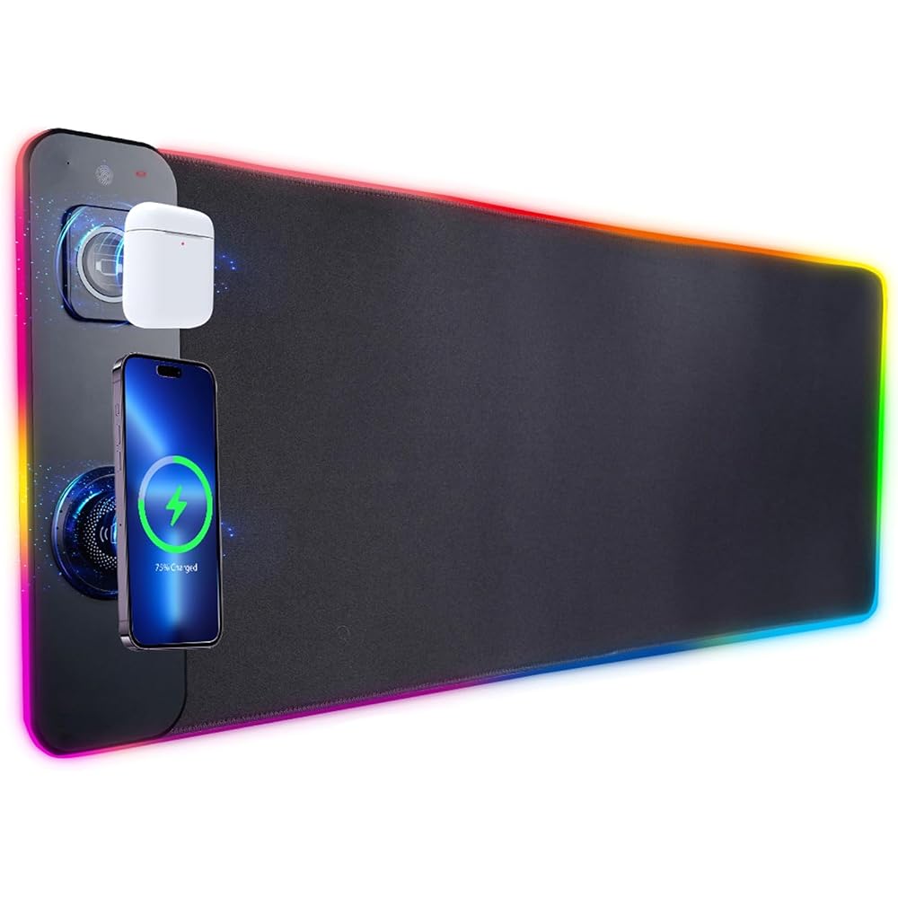 Large color gamepad power mat expansion key set pad with 15W charging for cell phones, headphones...