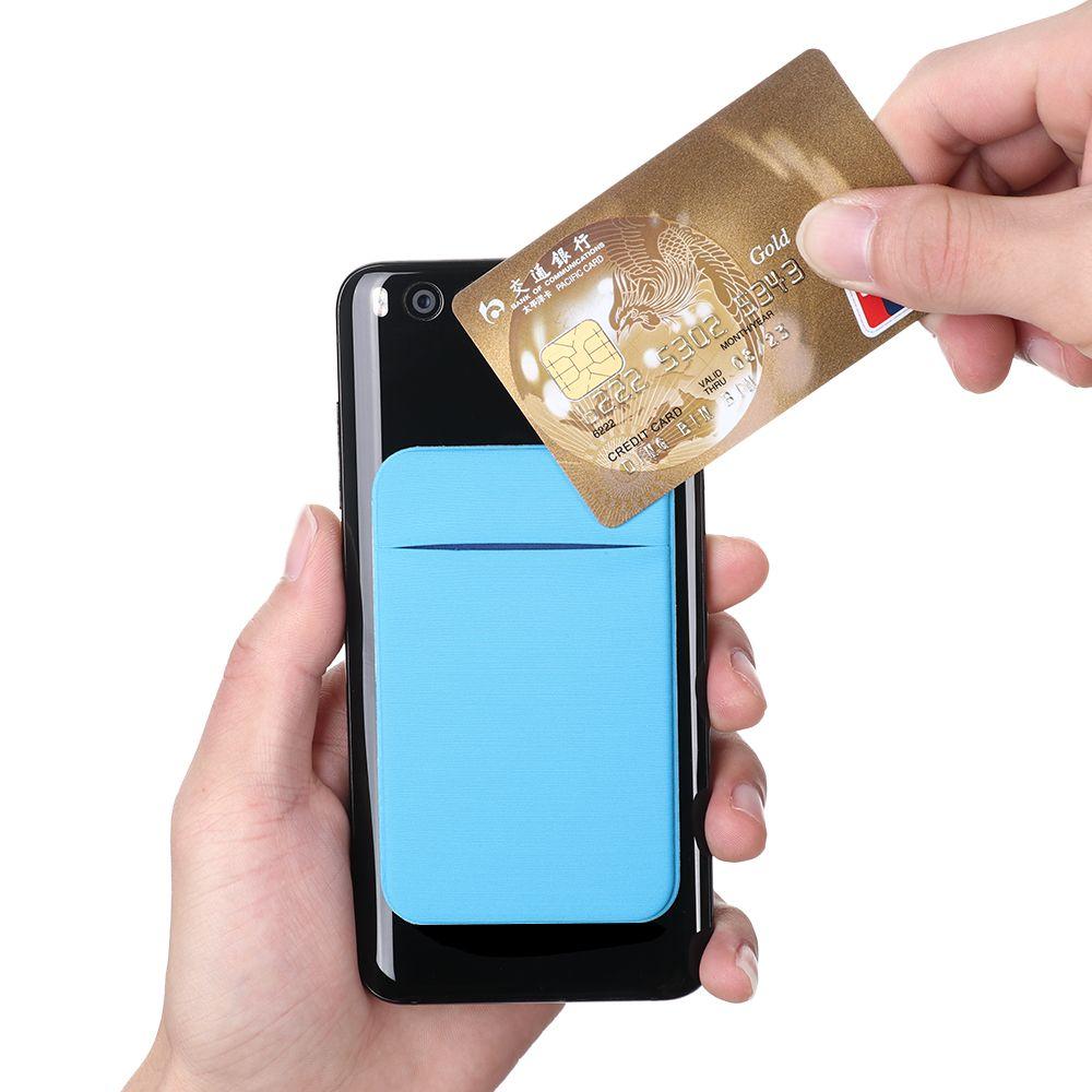 Stretch Fit most Phone Cell Phone WalletSticker Adhesive Case Phone Card Holder Cellphone Pocket