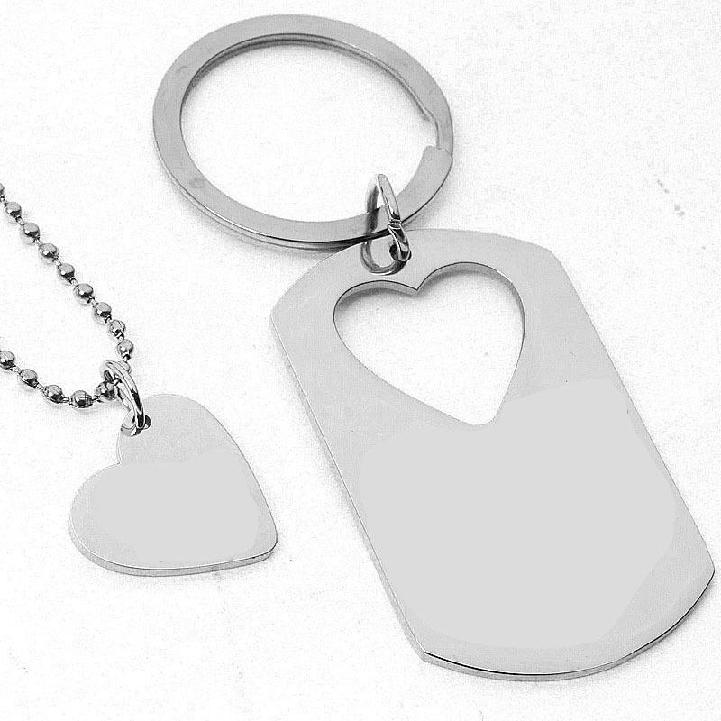 Colier Militar Pandantiv Inimă Piersică Oțel Inoxidabil Breloc - Cadou Ziua Tatălui & Ziua Recunoștinței