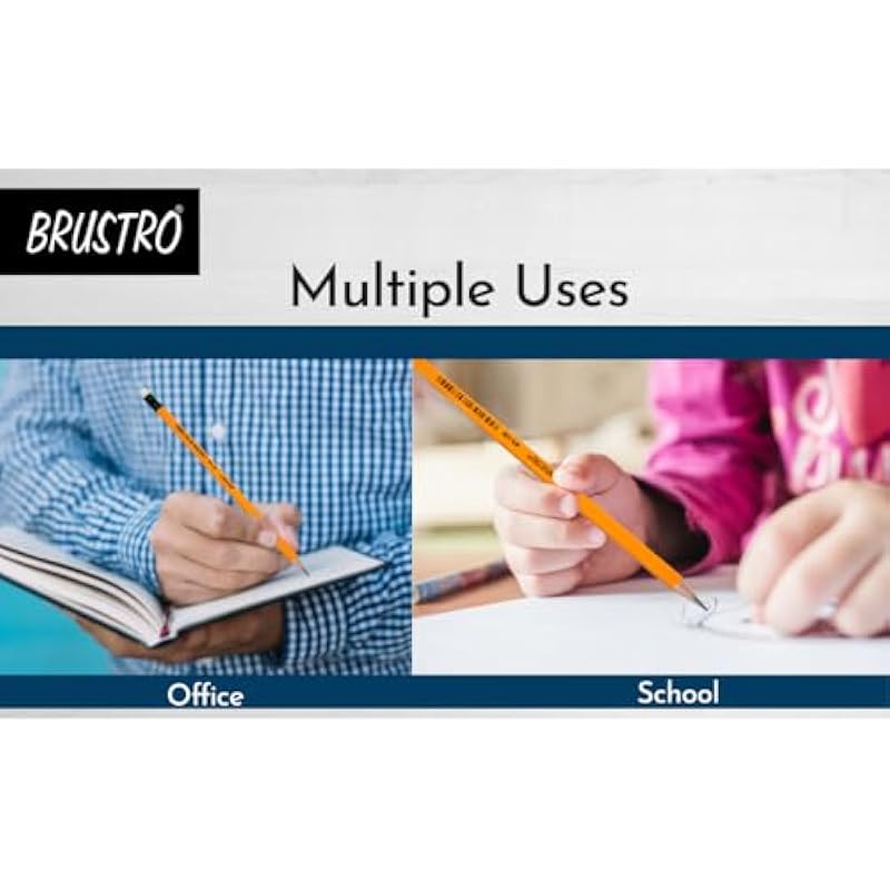 Brustro 2 Hb Extra Dark Pencil With Eraser Tip 12 Pencils X 2 Pack (Total 24 Pencils) 1 count (Pack of 24)