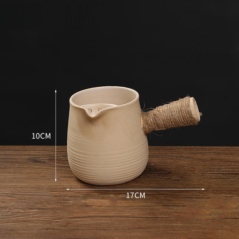 Ceramics Tea Pot With Side Handle for Milk, Coffee and Tea Making Home Breakfast Outdoor Camping BBQ Roasting Stove Set Teapot