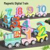 Wooden Magnetic Number Train: Educational Toy for Kids - 11-Connected Cars for Early Learning and Kindergarten Teaching Aid