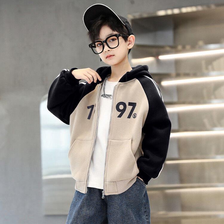 Kids' Fleece-Lined Sports Jacket - Versatile Spring/Autumn Outerwear for Boys & Girls