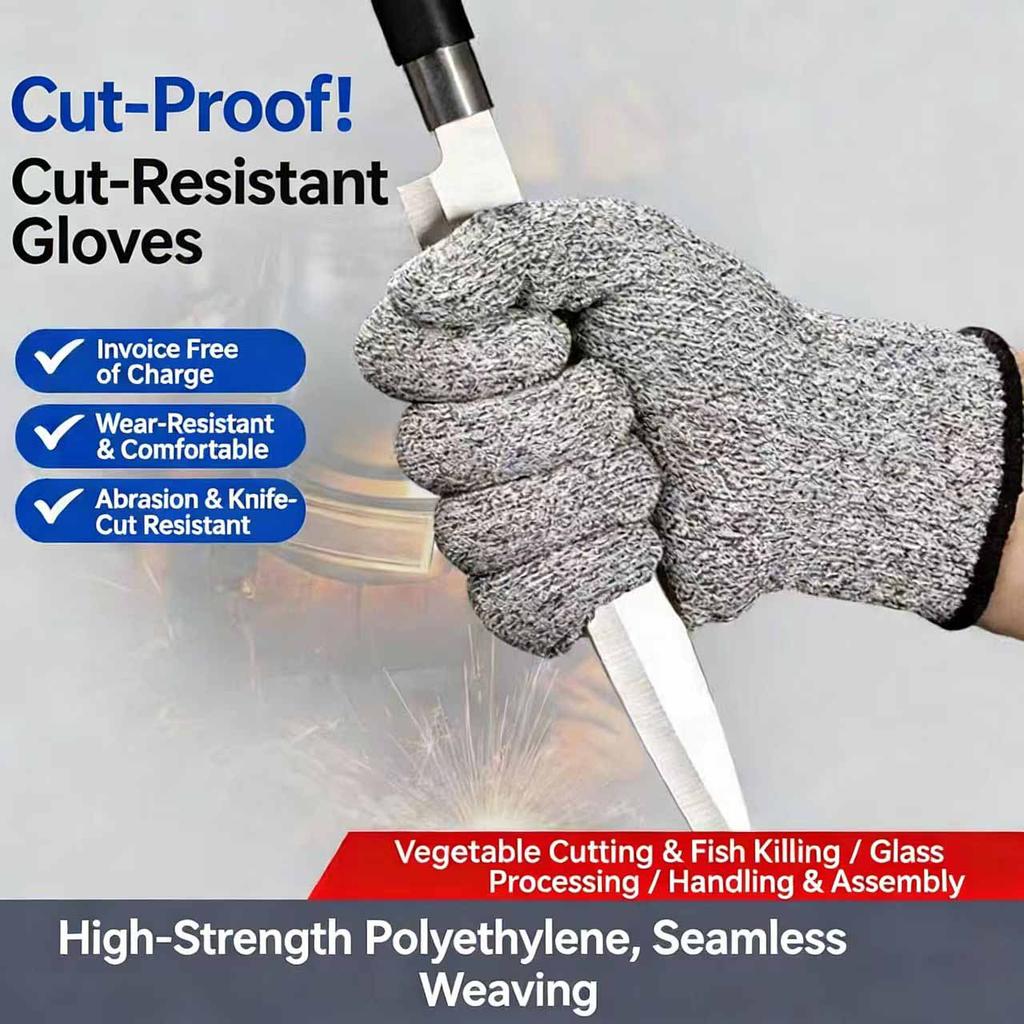 Competitive Price HPPE Cut Resistant Gloves ANSI/ISEA Cut Level 3 Anti-Cut Protection Abrasion-Resistant Uncoated Grey Glass