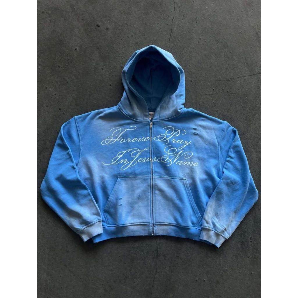 BeatStreet Y2K Gothic Unisex Hoodie Casual Chic Fashion Loose Fit Letter Print Basic Cardigan Sweatshirt Rock Punk Hip Hop Retro Streetwear