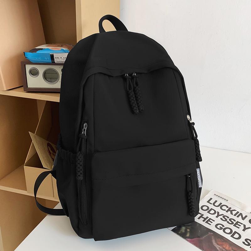School bag children, elementary school students, girls, junior high school students, high school simple solid color college students, backpack,